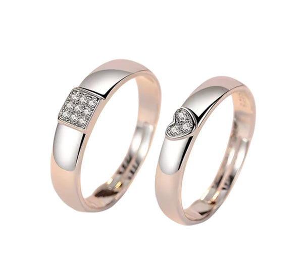 925 Silber Partnerringe Set- funkelnden Zirkonia – stilvoll, elegant - perfekt