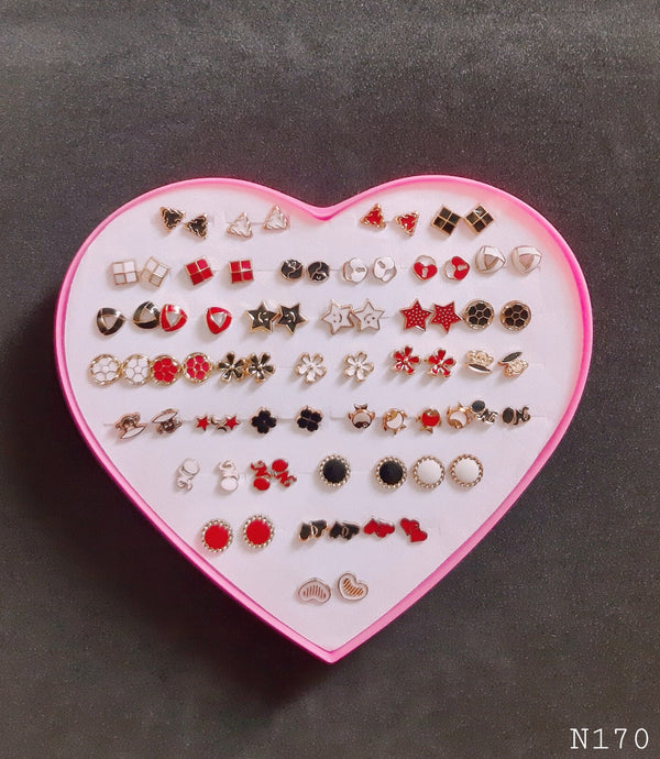 Ohrstecker 35 Paar Set hübsche mehrfarbige für Damen und Mädchen