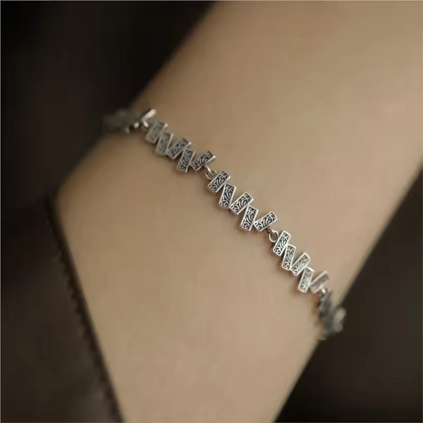 Damen Armband Sterling Silber 925 Geschwärzt 18 cm