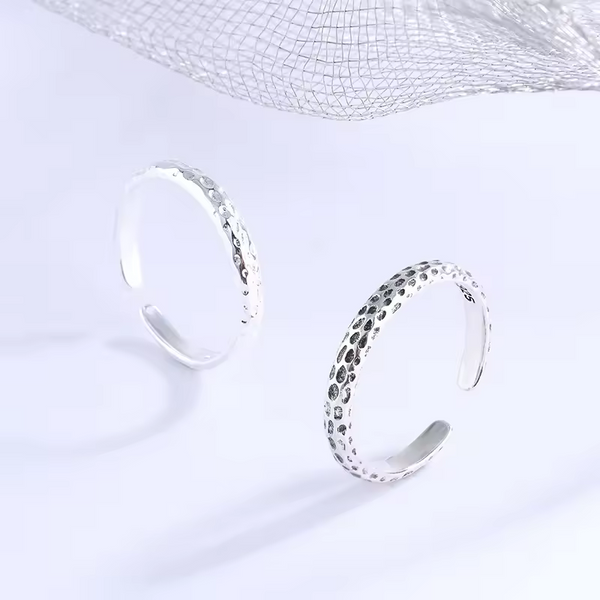 Schlanke Damenring, konkav, Sterling-Silber 925, Glatt größenverstellbar