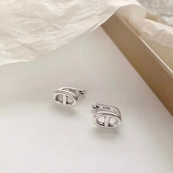 Damen Creole Sterlingsilber 925 Damen Ohrringe Goldn-Silber Paar Kreolen