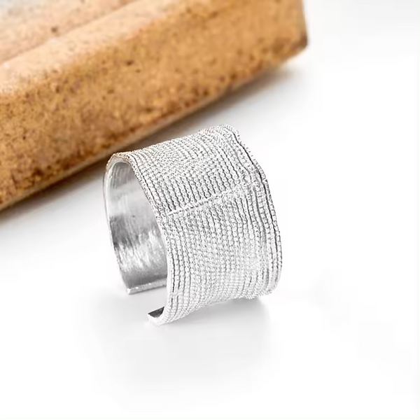 Damenring im ischen Design, Sterling Silber 925, Glatt, größenverstellbar