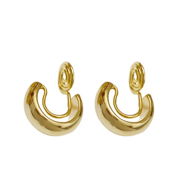 Clip-Ohrringe Silber 925  ohne Loch – Spiral Design in Gold & Silber