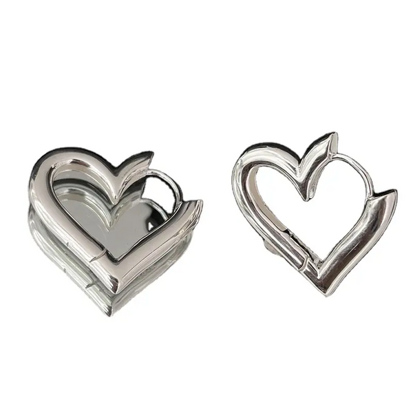Herz-Creolen Sterlingsilber 925 Damen Ohrringe
