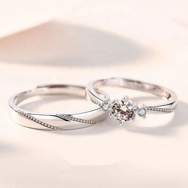 Elegante Sterling Silber 925 Trauringe & Verlobungsringe mit Zirkonia