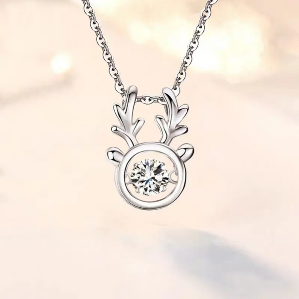 Halskette Reh Sterling Silber 925 mit zirkonia, Winter, Weihnachten