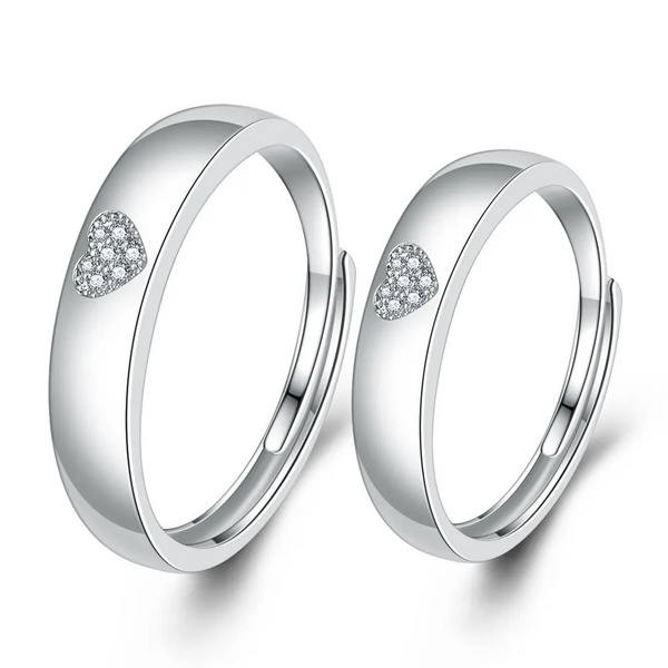 Sterling Silber 925 Partnerringe Herz Verlobungsringe Damen & Herren mit Zirkon