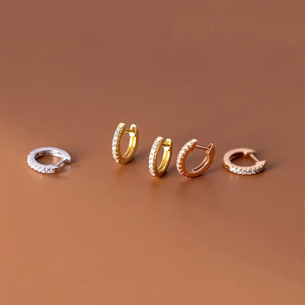 Creolen Klapp Silber & Gold & Rosegold  Zikronia Ohrringe Damen Ohrringe