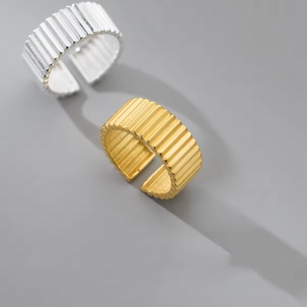 Damen Ring Spule Muster Sterling Silber 925 offen Größe verstellbar