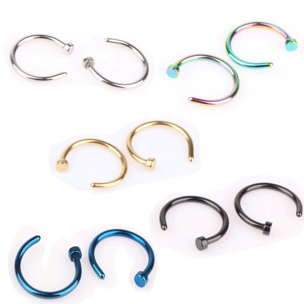 8 Stück Set Nasenring Piercing Nasenpiercing Nasenstecker Ring Fake Hufeisen