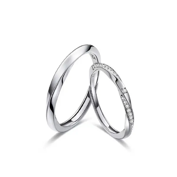Edle 925 Sterling Silber Partnerringe & Trauringe mit Zirkonia