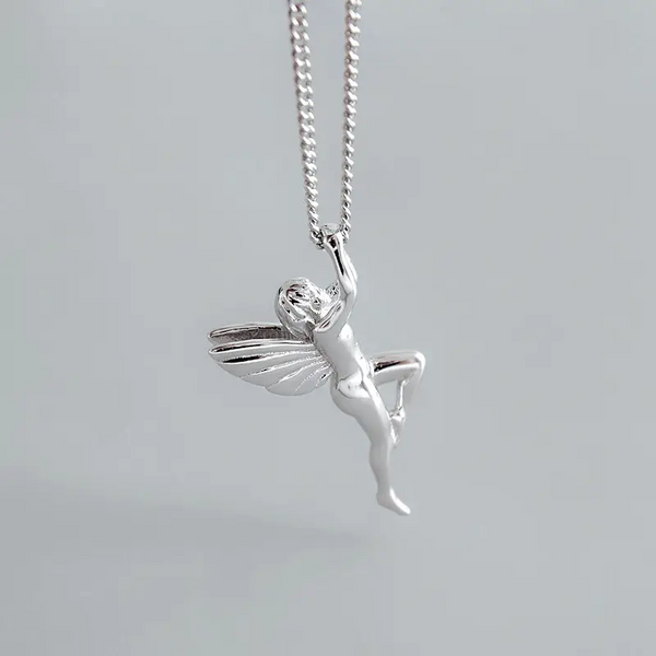 Halskette mit Anhänger Engelchen Sterling Silber 925 Engel mit Zirkonia
