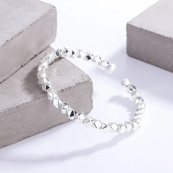 Damen Armreif Glatt Sterling Silber Glatt Armband Armkette