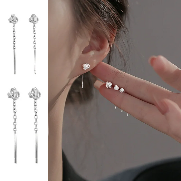 Damen-Durchzieher mit Blumen- und Ketten-Design, Sterling Silber 925