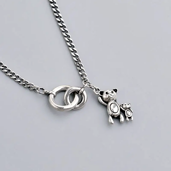 Halskette mit Anhänger Bär-en, Sterling Silber 925 Damen Mädchen Kinder Kette
