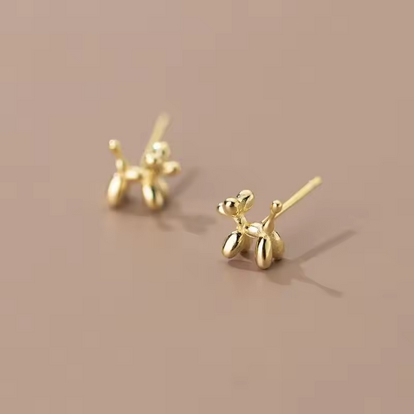 Ohrstecker mit Motiv eines kleinen Hundes, Sterling Silber 925, Damenohrringe