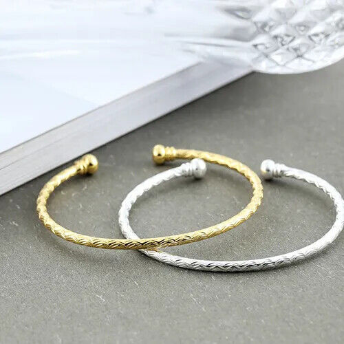 Armreifen Glatt Sterlingsilber Damen Goldn Armband Armkette