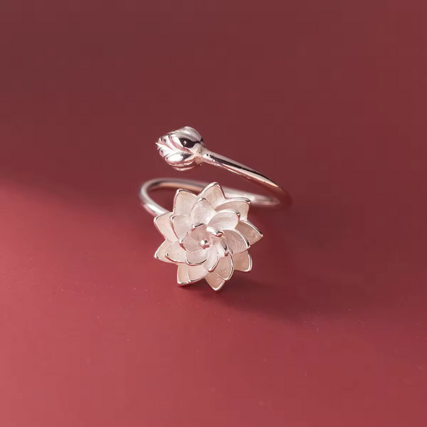 Offener Blütenring -Sterling-Silber 925, Blume, Damen- Mädchenring offener Größe