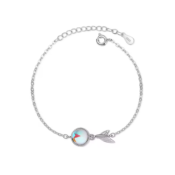 Damen Armkette, Meerjungfrauenschwanz mit Mondstein-Armband, Silber 925