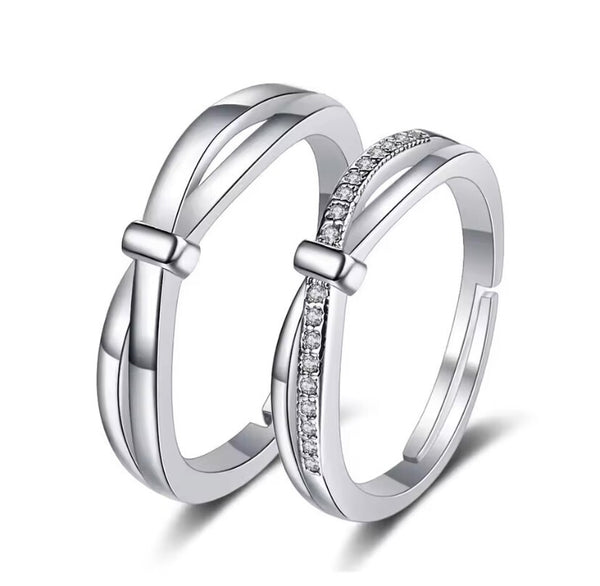 Damen Herren Partnerringe | Elegantes Design mit Zirkonia" 💍✨