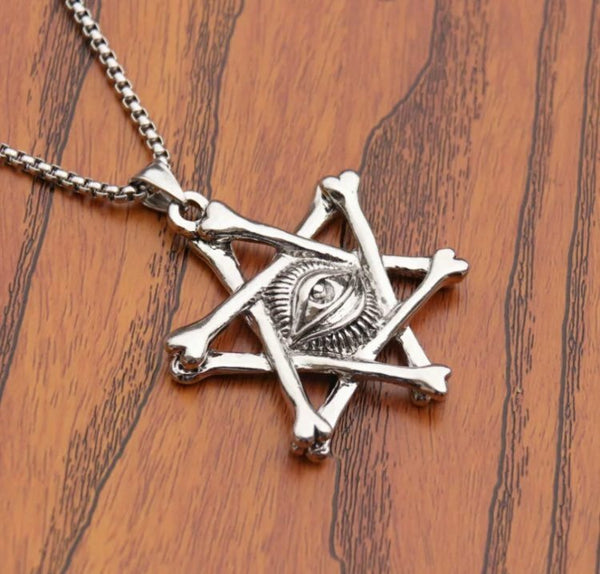 Halskette, Kette, silber, Stainless Steel, Herren, eye of horus, Stern