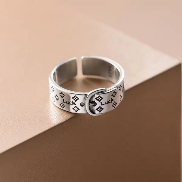Damenring mit Gürtelmotiv, Sterling Silber 925, größenverstellbar