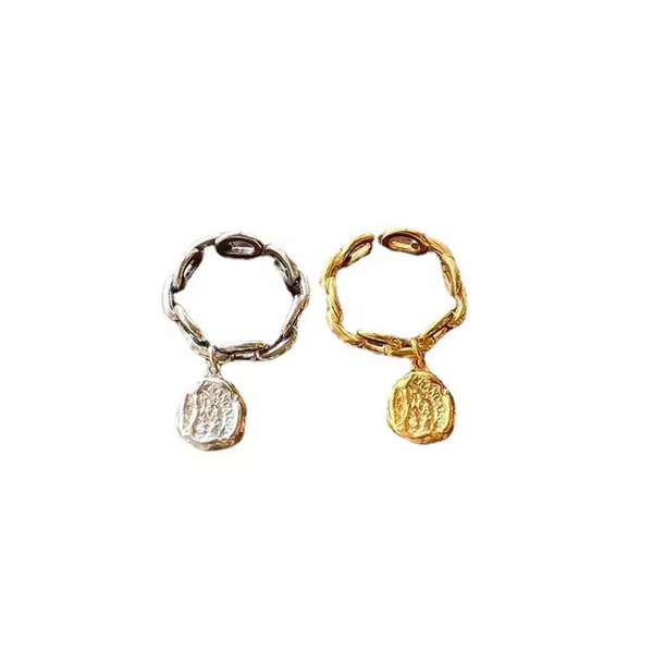 Damen Ring mit Anhänger kette- Look Silber 925, größenverstellbar