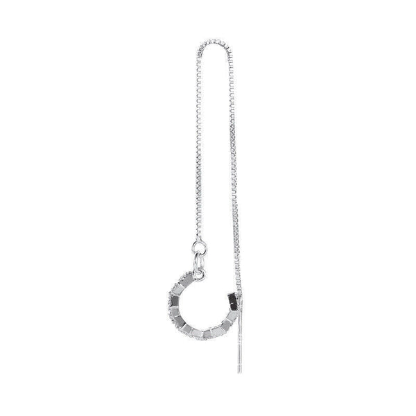 Durchzieher Sterlingsilber 925 kette mit Zirkon Damen  1 Stück Ohrring
