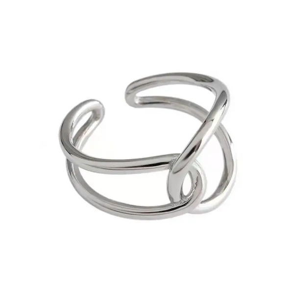 Verstellbarer Ring Silber 925 – Offenes, modernes Design für Damen