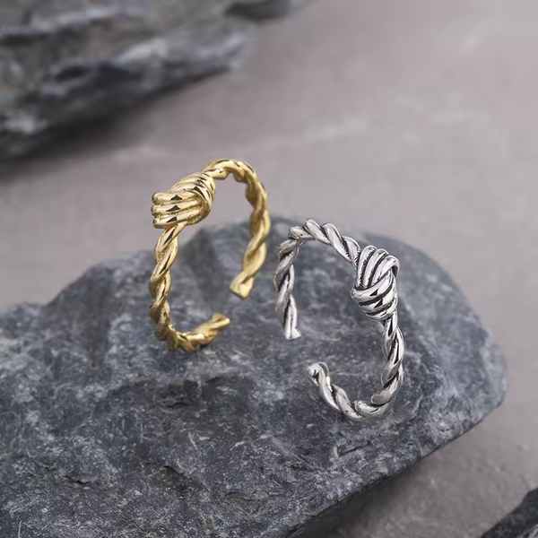 Damenring mit Knotenmotiv, Sterling Silber 925, größenverstellbar