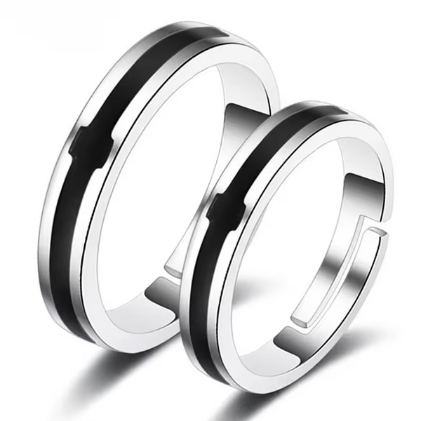 2 Partnerringe Sterling Silber 925 Ring Trauringe Freundschaftsringe Verstellbar
