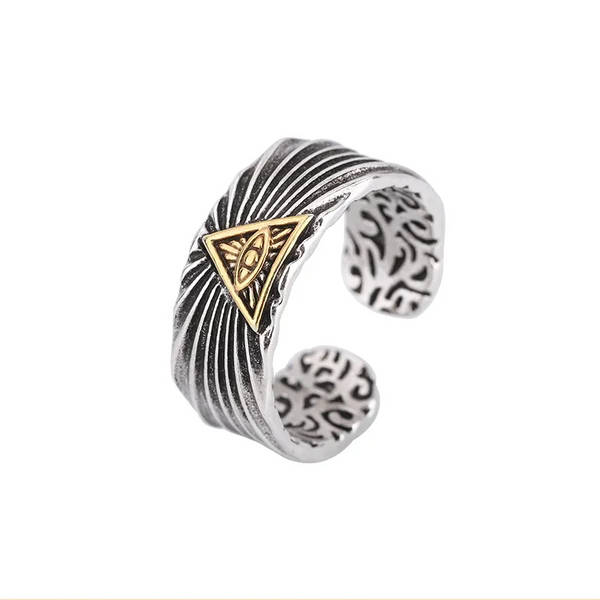 Das Auge der Weisheit – Silber 925 Mystischer Ring in Silber und Gold