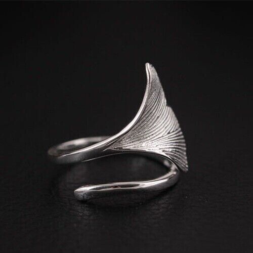 Großer Damen Silber 925 Ring Ginkgo Blatt 49-64 verstellbar  offen