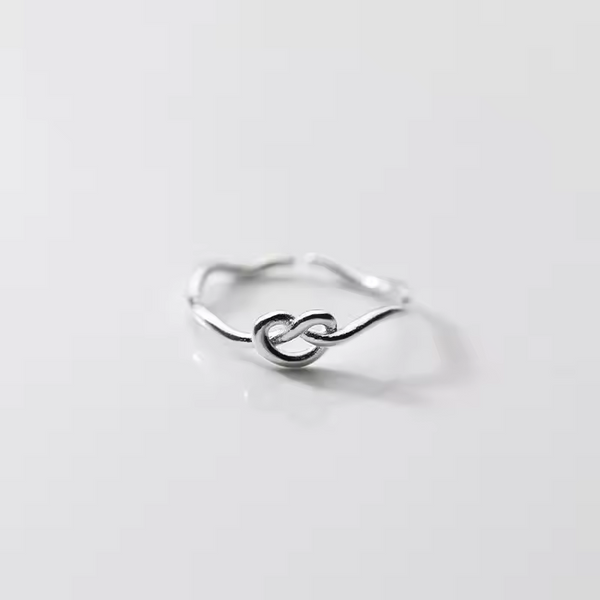 Damen Ring schöner Herzform Sterling-Silber 925, Mädchenring Größenverstellbar