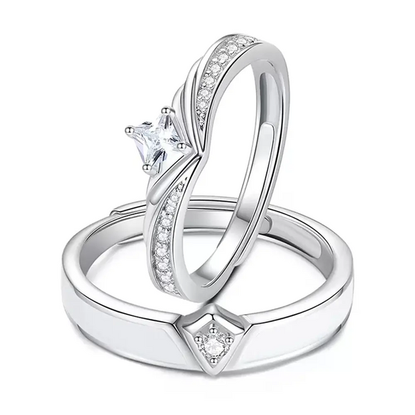 Elegante Sterling Silber 925 Trauringe & Verlobungsringe Weiß - Zirkonia