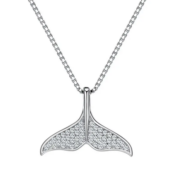 Halskette mit Anhänger Fisch Sterling Silber 925 Damen Kette