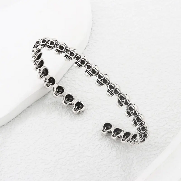 Damen Armreif Totenkopf Sterlingsilber Schädel-Skull Herren Armband
