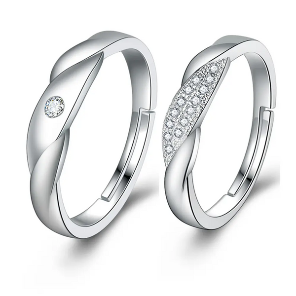 Partnerringe 925 Sterling Silber | Verlobungsringe mit Zirkonia
