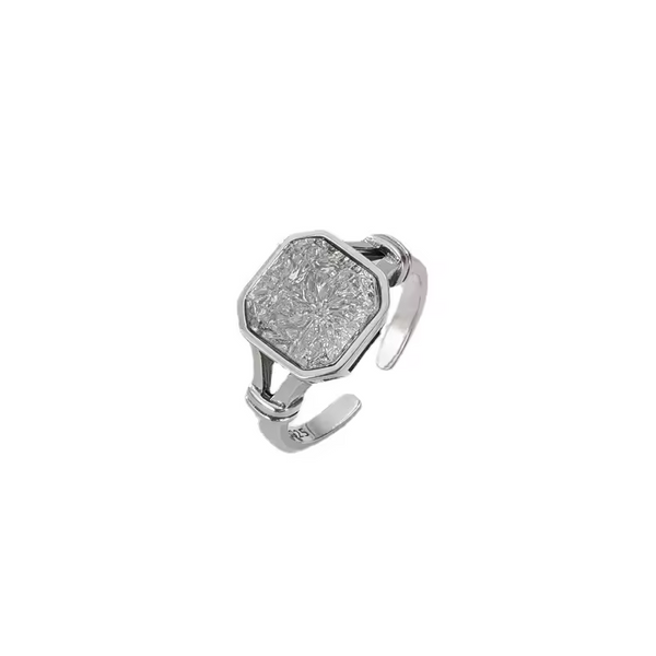 Damenring mit weißem Diamantstein, Sterling-Silber 925, größenverstellbar
