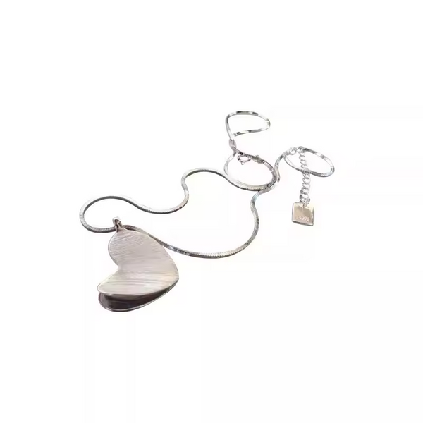 Damenhalskette mit Herz-Anhänger, Sterling Silber 925
