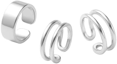 3er-Set 925er Silber Ear Cuffs – Minimalistisch & Vielseitig - Ohne Loch