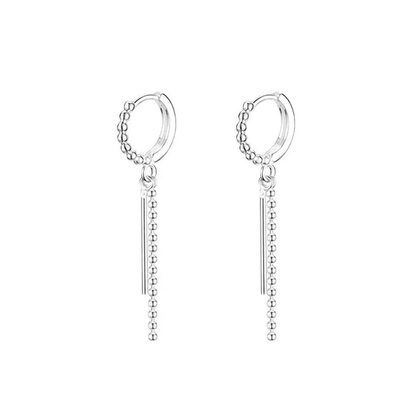 Creolen m Langem Anhänger Sterlingsilber 925 Damen Ohrringe Stäbchen kette