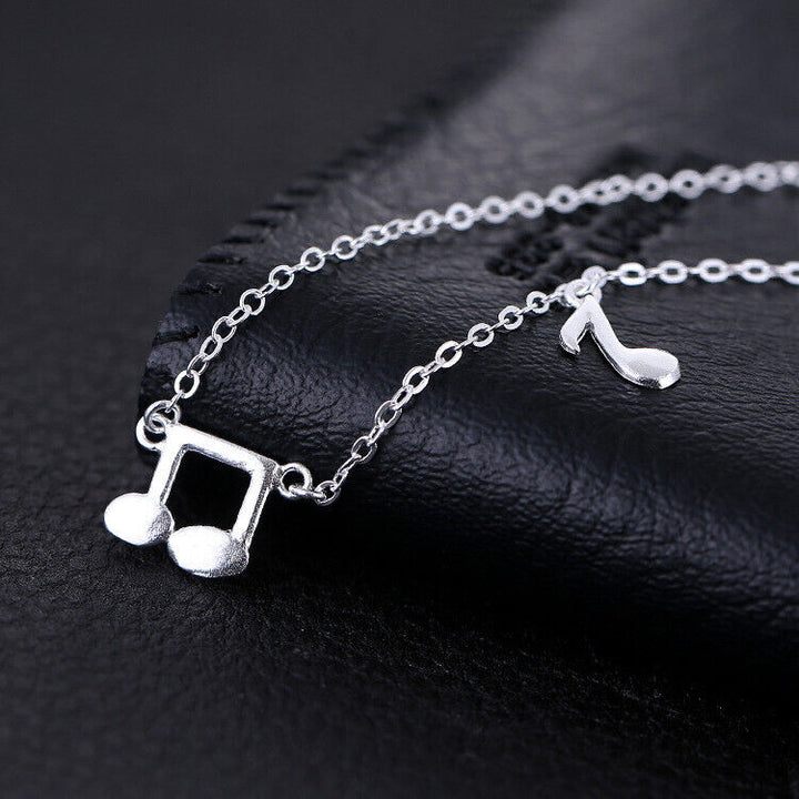 Halskette Noten Musik Sterling Silber 925 Damenkette - Vipfashion797