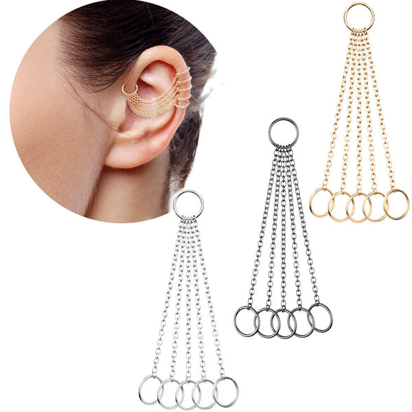 Ohrringe Ohrhänger mit Kette für mehrere Lochern