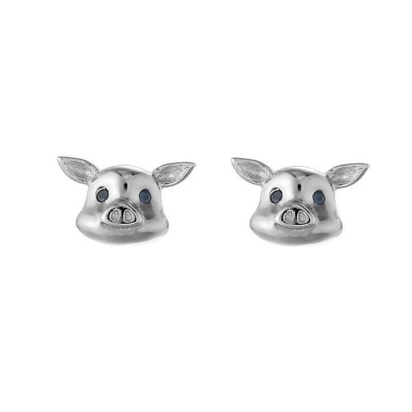 Ohrstecker Schwein Silber 925 Damen Kinder Ohrringe