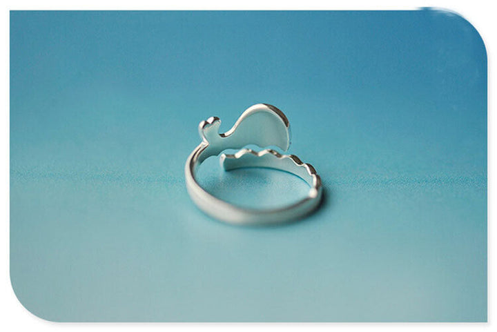 Damen Ring Fisch Sterling Silber 925 größenverstellbar 49-52 - Vipfashion797
