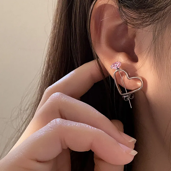 Ohrstecker Herz Sterling Silber 925 Damen Mädchen Ohrringe