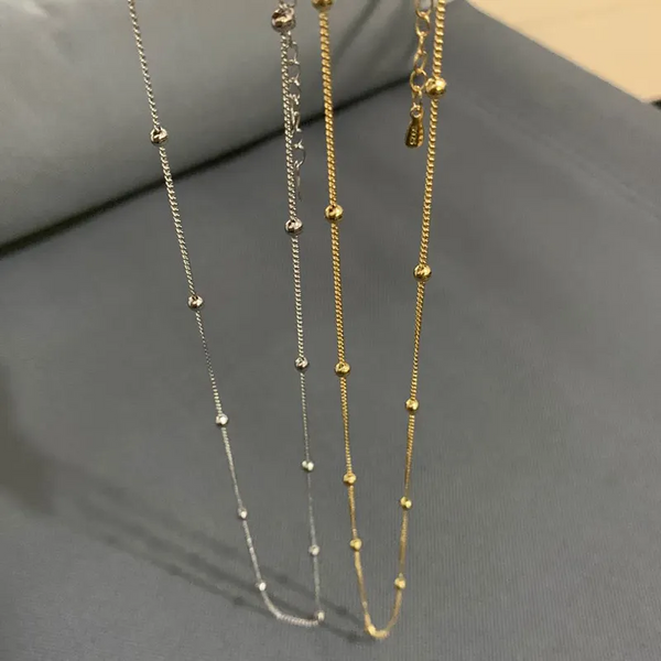 Halskette Bälle Sterlingsilber 925 Damen Collier Gold-Silber