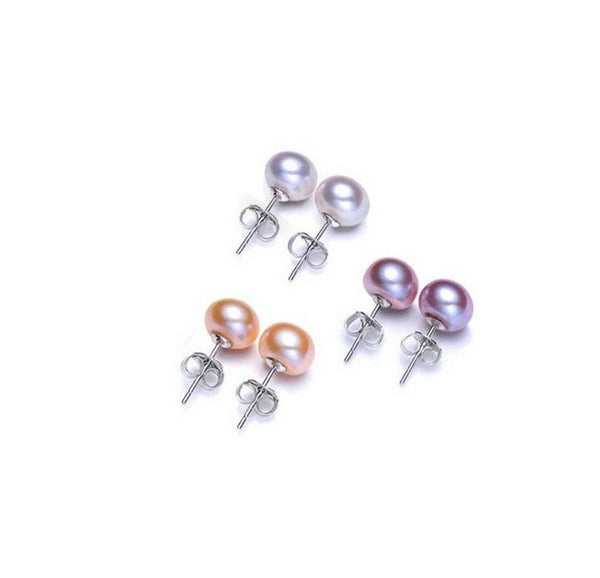 Schöne Ohrringe Ohrstecker 925er Silber mit Perle 5-7mm