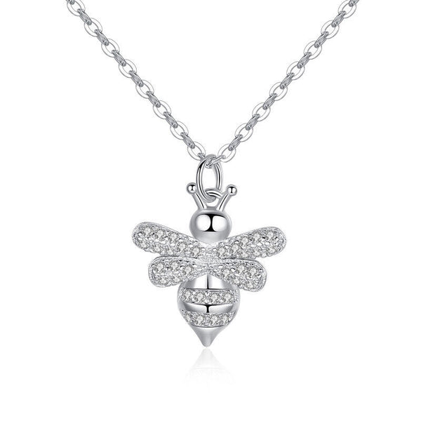 Doppel Halskette Biene Zirkonia Sterling Silber 925 Damen kette